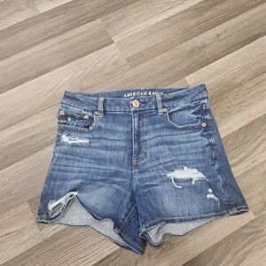 American Eagle Women's Next Level Stretch Curvy Midi Denim Shorts Size 6